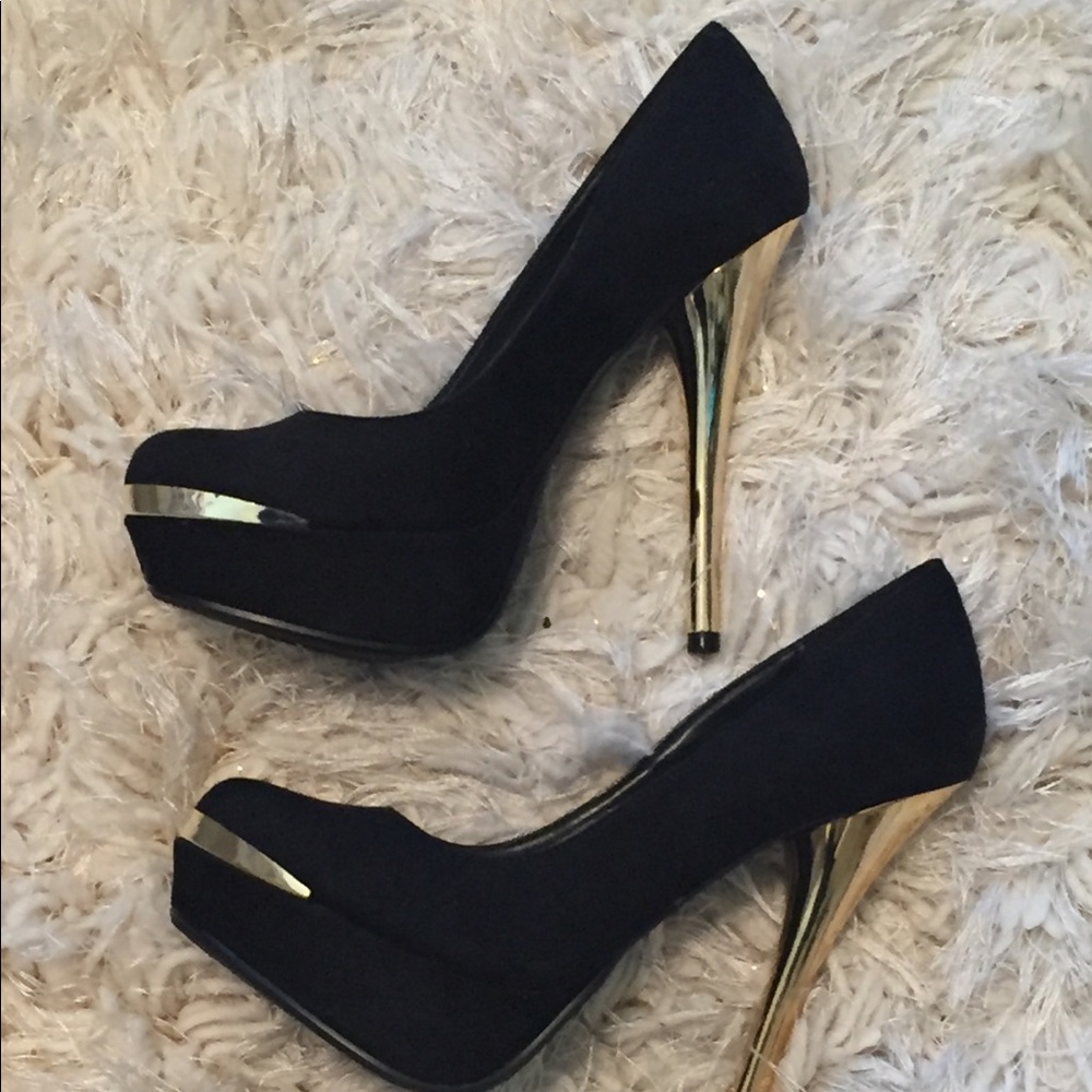 Faux suede platform
